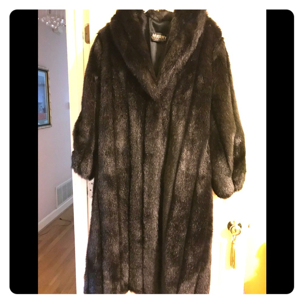 Faux mink coat